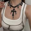 Fashionable Dark Crosses Necklace Portable Accessory for Women Embracing Gothic and Punk Styles With Comfortable Fit