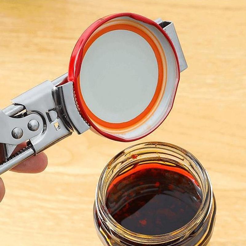 Регулируемый консервный нож из нержавеющей стали Кухонный спиральный поворот Открывалка для банок Пивных бутылок Снятие крышек Инструмент для откручивания