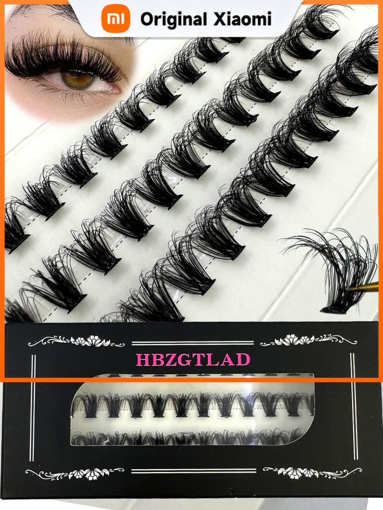 Xiaomi HBZGTLAD 3D Fluffy 3-Row 80/100D Natural Soft Artificial Mink Eyelash Extension 3D Russian Personal Eyelash Cluster