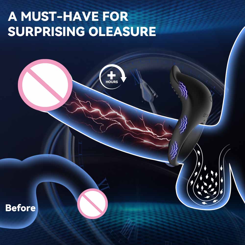 Cock Ring Lasting Ejaculation Delay Vibrating Ring Semen Lock Ring Stimulator Massager Cock Ring Couple Gay Penis Ring Adult Toy