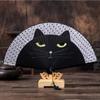 Quality Cartoon Bamboo Wooden Cat Patterns Handmade Silk Fan Fan Crafts Home Decoration Folding Fan