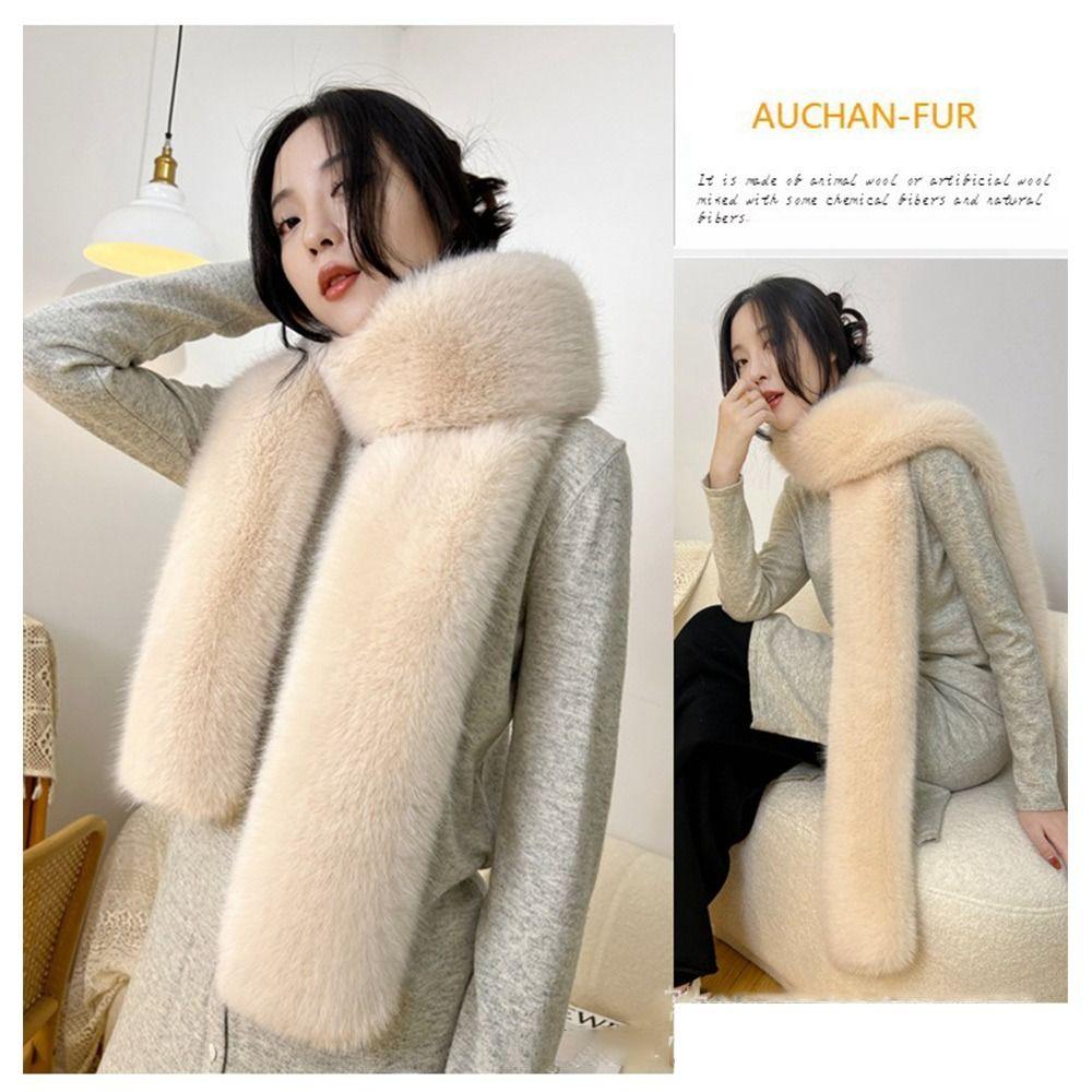 Fur Decor 6 Colors Fake Fur Long Scarf Thicked Fluffy Plush Wraps Shawl Vintage Ladies Scarves Outdoor