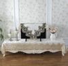Luxury Gold Silver Velvet Embroidered Lace Tablecloth Rectangular Dining Table Cover Cabinet Dust Protector