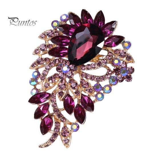 Elegant Colorful Rhinestone Glass Brooch Vibrant Color Irregular Shape Pin Shawl Scarf Suit Collar Badge Outfit Accessories