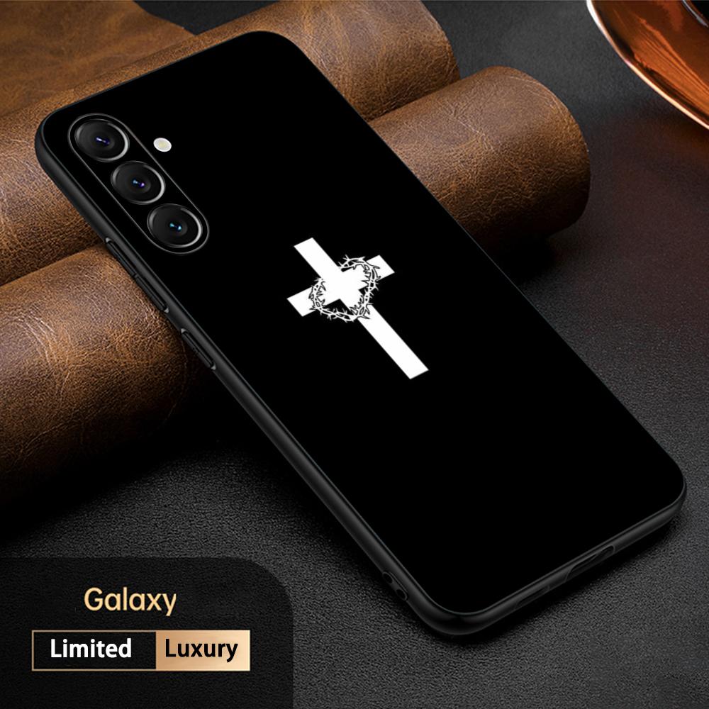 Belief fashion Jesus cool design Phone Case For Samsung Galaxy S25 S24 S23 S22 S21 S20 Plus Ultra Note20 Soft Black