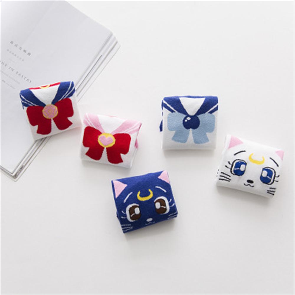 New Cute Cartoon Breathable Soft Cotton Women Sailor Moon Ice Moon Female Girls Spring Autumn Funny Sweet Socks Dropship