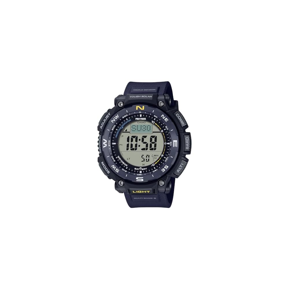 Мужские часы Casio Pro Trek PRW-3400Y-2JF на солнечной батарее с радиосинхронизацией, темно-синие, из биомассы