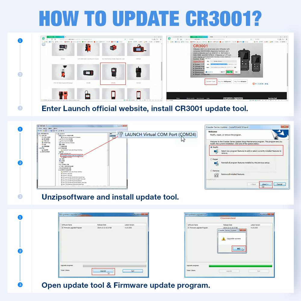 Автомобильный OBD2 сканер LAUNCH CR3001
