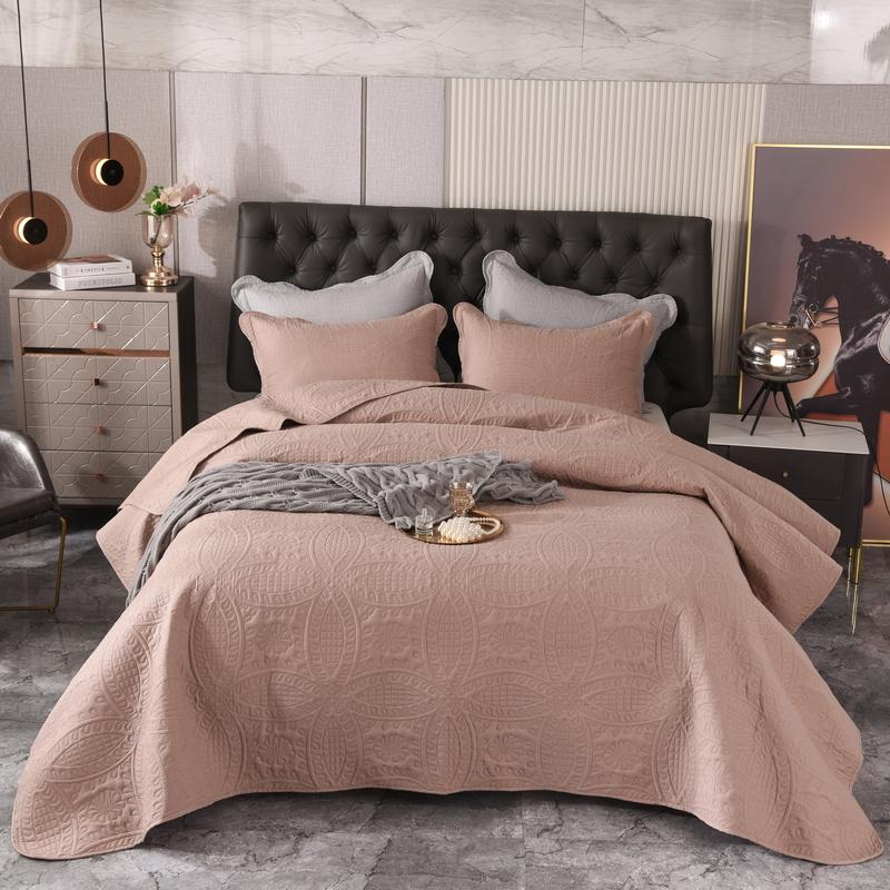 Solid Color Bedspread High Quality Fancy Sewing Blanket Luxury Nordic Decorative Bed Cover Single Double King Size Coverlet