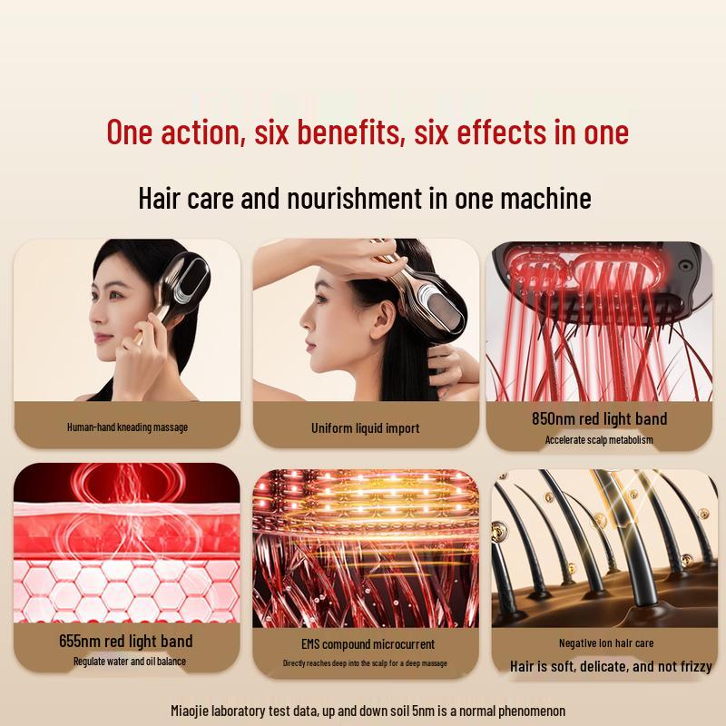 MIAOJIE Handheld Scalp and Body Massager with Light Therapy CN plug (adapter included)