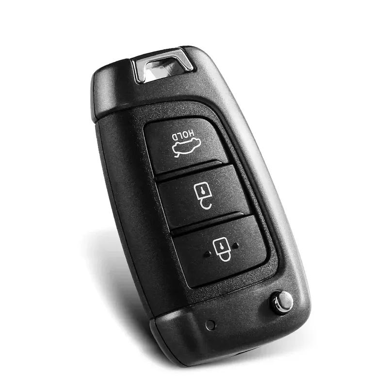KEYYOU 1PCS New Folding Flip Smart Car Key Fob For HYUNDAI Tucson Elantra Accent Solaris Kona Verna 2017+ 3/4 Buttons Key Shell