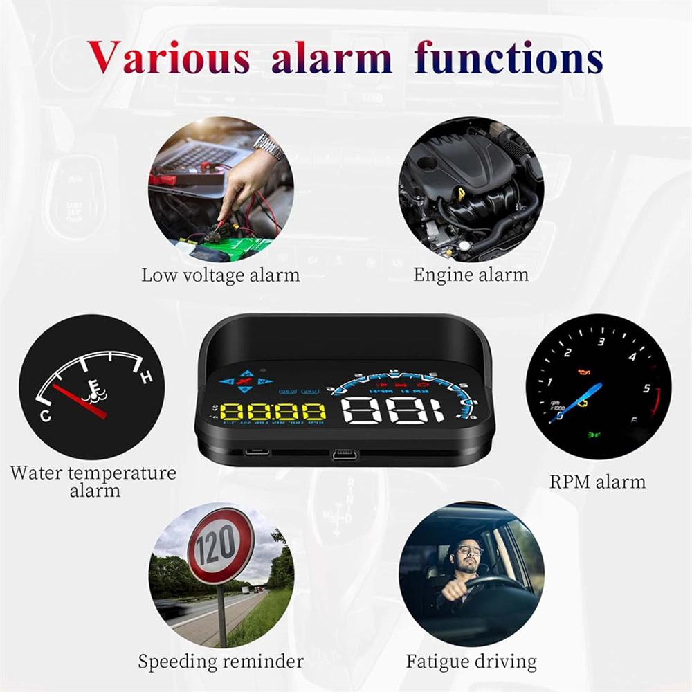 M20 Head Up Display Car Universal Dual System 3,5 дюйма HUD, спидометр OBD2 GPS интерфейс, скорость миль/ч, обороты двигателя, компас, предупреждение о превышении скорости