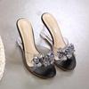 New Fashion Womens Slippers Transparent Sexy Sandals Round Toe Fish Mouth Heels Party Shoes Crystal Pumps for Women569
