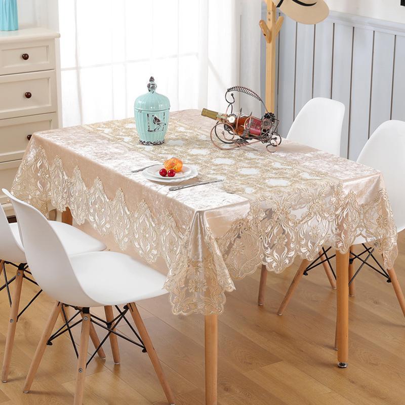 Top Grade Embroidered Tablecloth Table Flannel Table Cover Coffee Lace Table Cloth Tv Cabinet Piano Cover Dust Cover