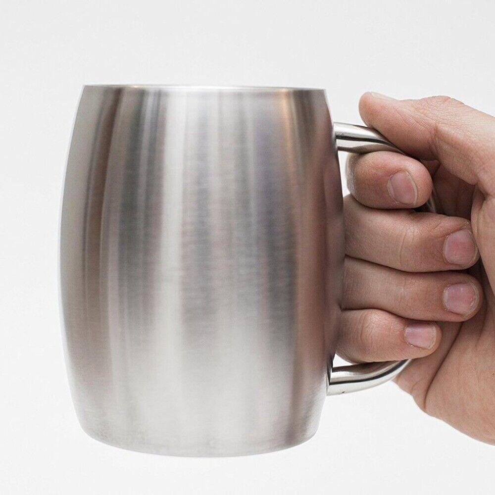 Stainless Steel Beer Mug Double Wall Insulation Thermal Cup Portable Coffee Cup with Handle