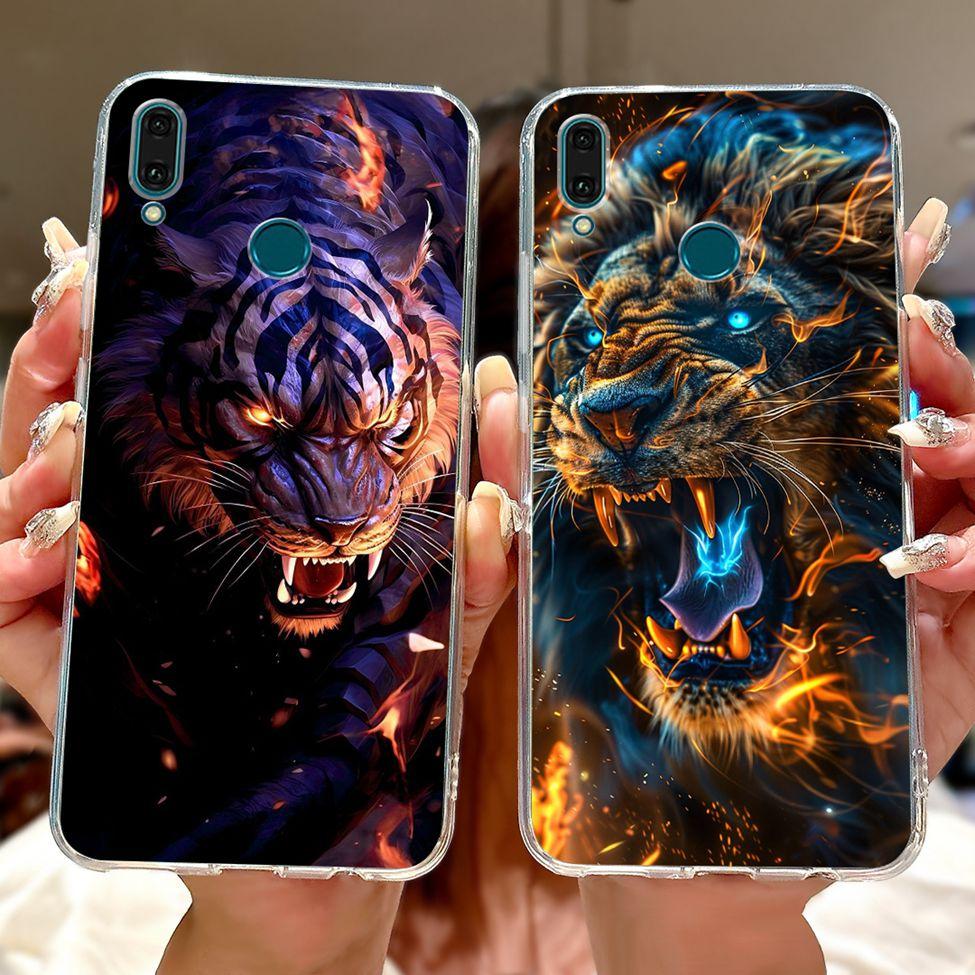Clear For Huawei Y9 2019 Case Cover Cute Fashion Flowers Funny Cool Painted Soft Phone Case For Huawei JKM-LX1 JKM-LX2 JKM-LX3