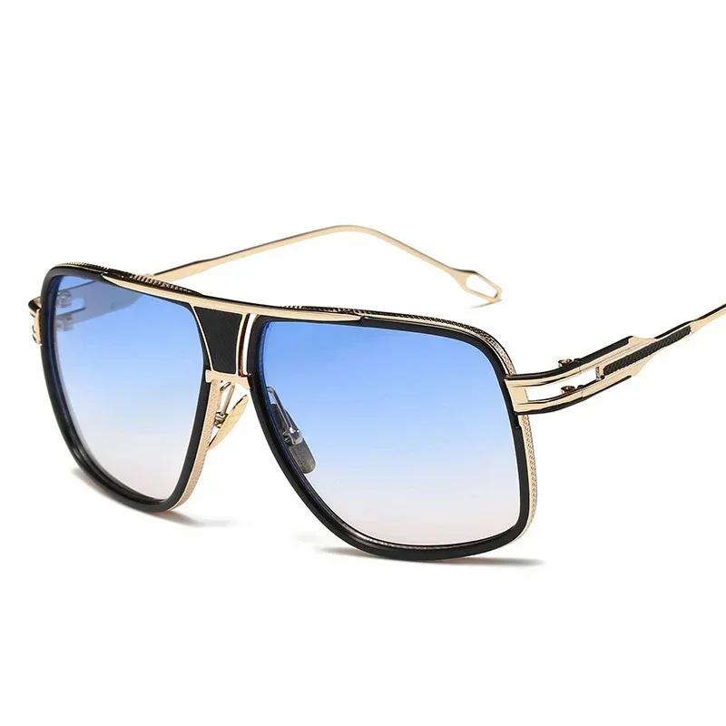 Luxury Men'S Sunglasses With Mirrored Lenses For Women - Retro Vintage Square Designer Shades