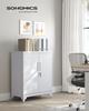 SONGMICS File, Multipurpose Garage, Office with 2 Doors, Lockable, Steel Storage, Deep Storage with Shelves, for Study, Living Room, Gray