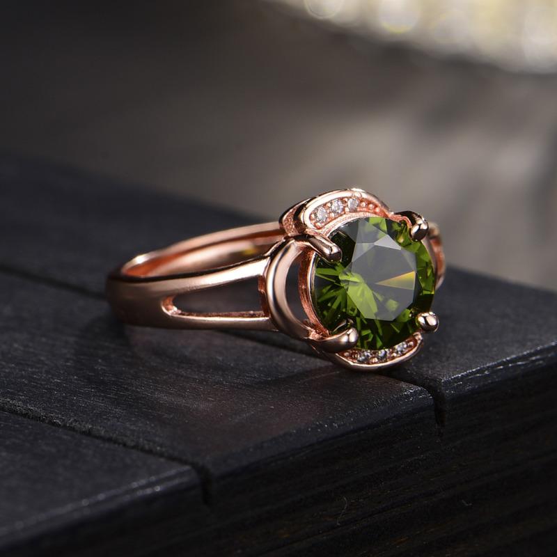 BELLA BOX Винтажные темпераментные зеленые кольца круглой формы для женщин, званый ужин, циркон, изысканные простые украшения, подарок на день матери