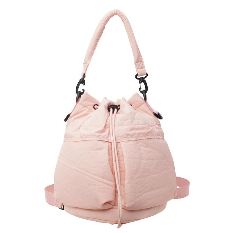 Waterproof Lightweight Cross-Shoulder Crossbody Bag Fashion Casual Large Capacity Drawstring Bucket Bag Simple Casual WOMEN'S Bag