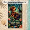 Forest Theme Soft Beach Towel Personalized Custom Name Text Towel Portable for Beach Pool Travel