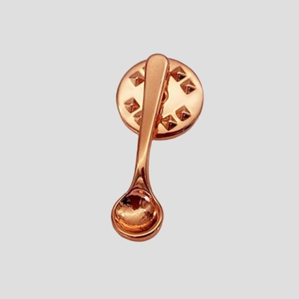 Small Size Coffee Spoon Lapel Pins Creative Metal Metal Badges New Spoon Brooch Denim Jackets