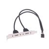 1Pc 30CM Black 2-Port USB 2.0 Motherboard Rear Panel Expansion Bracket To IDC 9 Pin Cable Host Adapter For Computer Hardware