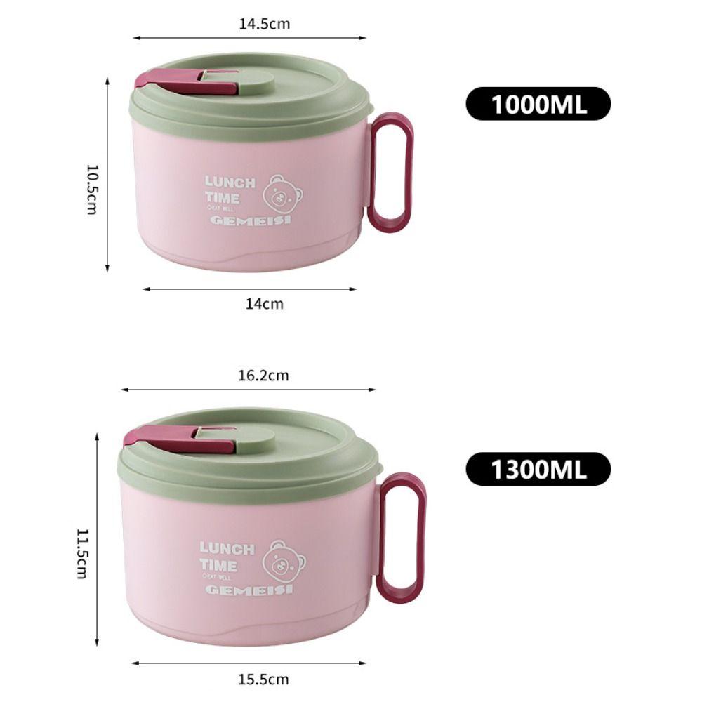 1300ML Leakproof Instant Noodle Bowl Large Capacity Udon Soup Bowl Lunch Box For Students, Office