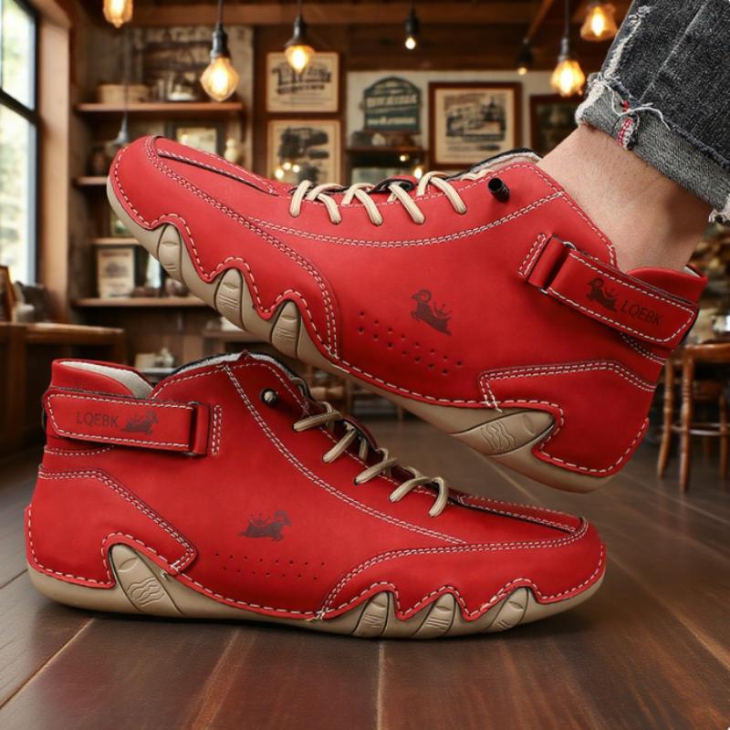 Модная мужская обувь хай-топ из замши, с креативной шнуровкой, для повседневных случаев. Рваные джинсы - выделитесь стильно.