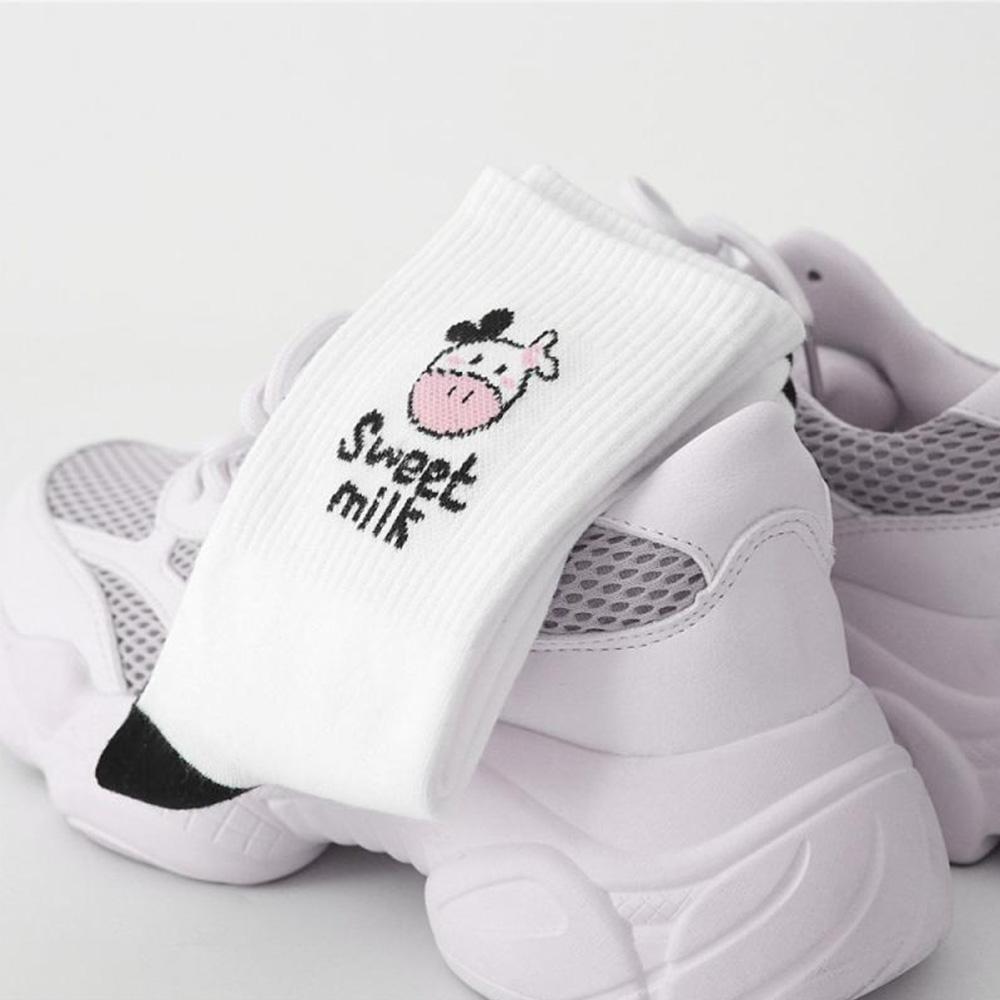 Winter Fashion Black White Cartoon Funny Autumn Cow Socks Women Socks Cotton Hosiery Cow Print