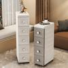 Slim Storage Cabinet Multi-Tier Tall Narrow Storage Cabinet with Wheels Drawers Rolling Multi-Drawer Organizer for Small Spaces Bathroom Bedroom
