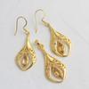 Citrine Yellow Gold Plated Pendant Earring 100% 925 Sterling Silver Handmade Jewelry