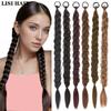 Synthetic Long Braided Ponytail With Elastic Hair Tie Extensions Natural Wig For Women Daily Party Hair Accessories