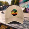 Tropical Sunset Palm Tree Baseball Cap Washed Cotton Adjustable Outdoor Beach Style Hat