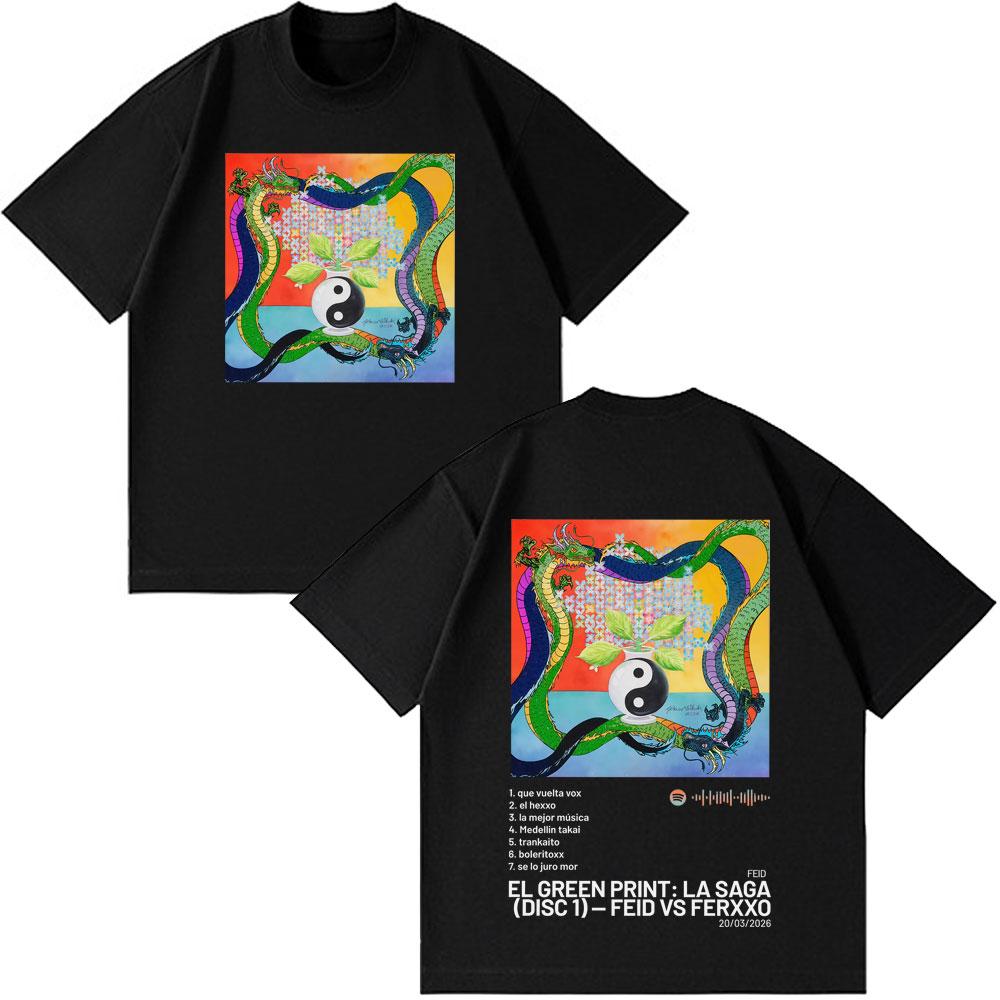 Rapper Feid Ferxxo Tour 2026 Album Print Tshirt Men Women Fashion Tshirts Summer Cotton Casual Loose High Quality Tshirts Tops