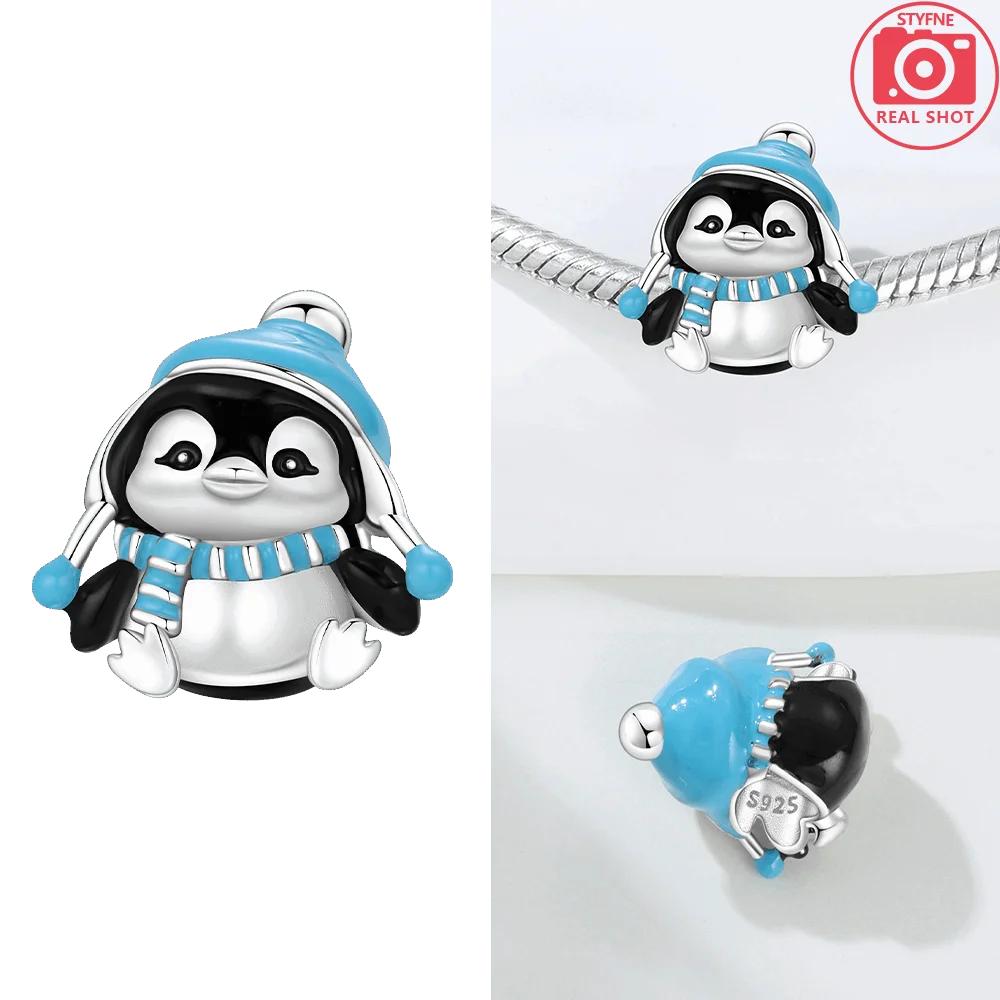 Оригинальный Шарм Медь Пингвин Синий Циркон Кролик Коала Животные Бусины Подходит Браслет Аксессуар Подарок Ювелирные изделия Сделай сам Женщины