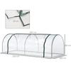 Tunnel Greenhouse Green Grow House For Garden Outdoor Steel Frame Pvc Cover Transparent 250 X 100 X 80cm