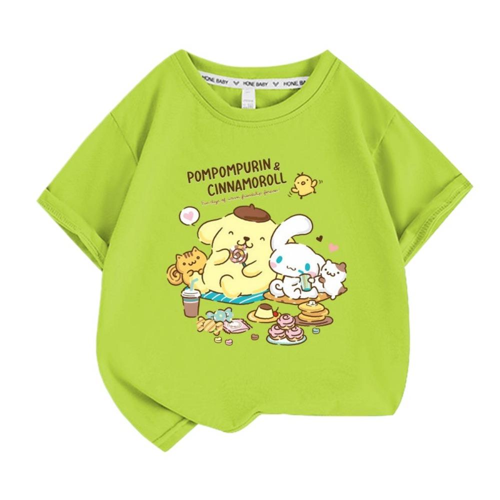 Summer Baby Girls Clothes Kid Children Boys Pompompurin Printed T-shirts Cartoon Short Sleeve Top Outfits