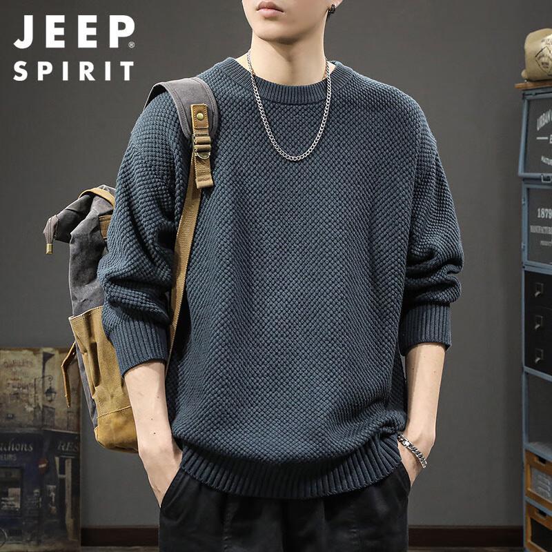JEEP SPIRIT Men's Retro Chunky Knit Sweater