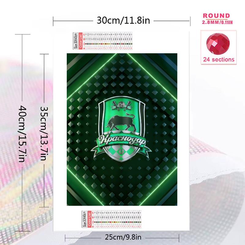Fc Krasnodar 100% Round Full Drill 5D DIY Diamond Painting Embroidery Cross Stitch Rhinestone Décor