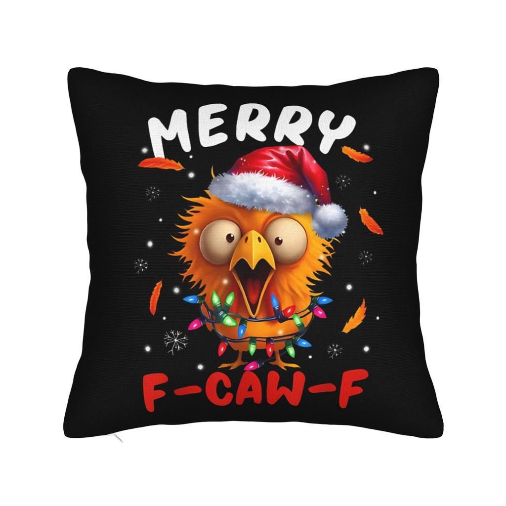 FCawF Meme Square Pillow Case Funny Black Bird Moon Cushion Cover Novelty Polyester Decor Pillowcase for Home 45x45cm