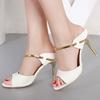 Women Sandals High Heels Peep Toe High Heels Shoes Women Wedding Shoes Gold Silver Female Footwear