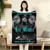 Ice Cube Print Flannel Blanket High Quality Warm Comfortable Cover for All Seasons Perfect for Gifts Home Decor