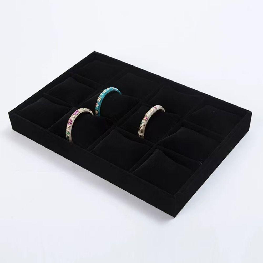 12 Adjustable Compartments Jewelry Organizer Tray Bracelet Display Tray Bracelet Watch Storage