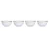 4PCS 6in Soup Bowl White Ceramic Noodle Bowl Eco Friendly Rice Bowl for Kitchen Restaurant