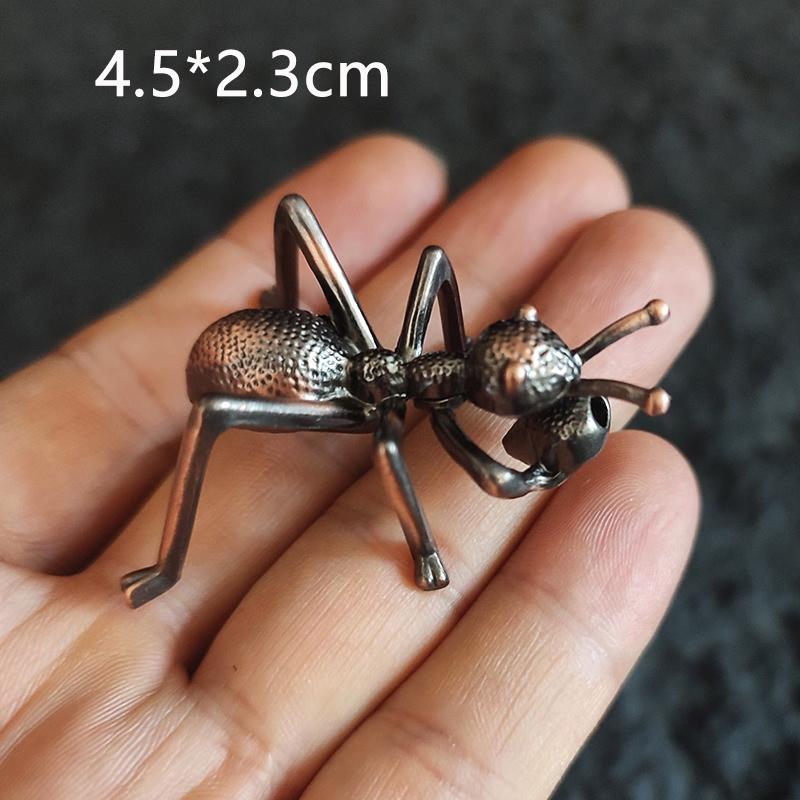 Vintage Brass Zen Frog Meditation Buddhist Statue Metal Ant Turtle Sculpture Incense Burner Household Decoration Tea Pets