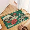 1PC Halloween Skull Kitchen Rug Non-Slip Door Mat Pop Design Bathroom Rug Bath Mat Carpet for Home Sink Laundry Decor