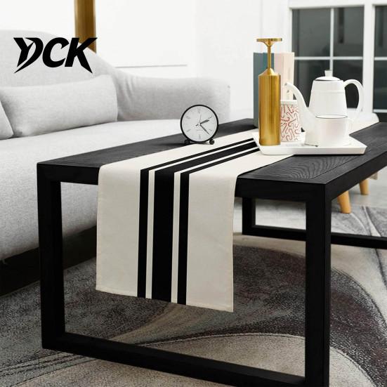 Anti-wrinkle Table Runner for Coffee Modern Geometric Runner, Black And White Checkered Stylish Pattern 72 Inch Striped Dining Decor Decorative