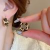 Stainless Steel Hoop Earrings for Women Girls Trendy Elegant Enamel Ear Loops Wedding Accessories Creative Jewelry Gifts