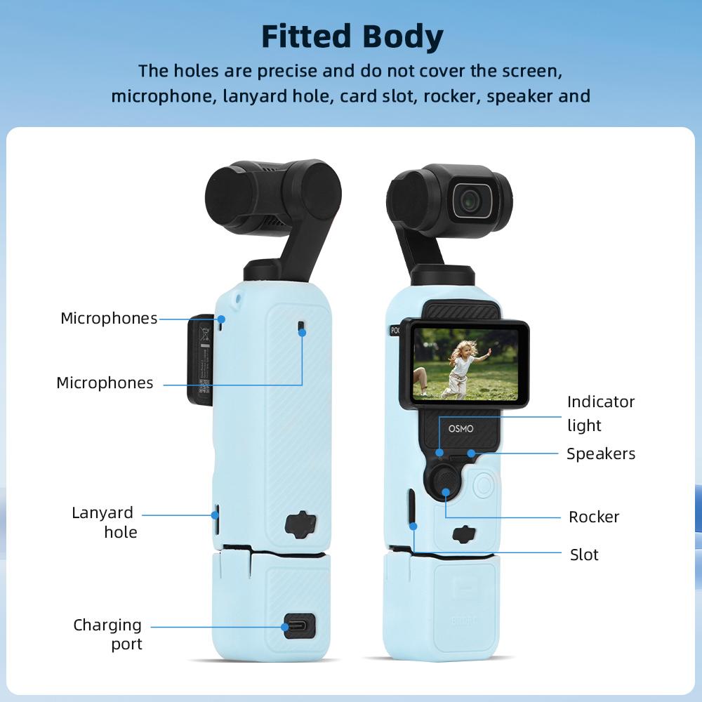 Чехол для DJI OSMO Pocket 3 Силиконовый защитный чехол Защита от царапин Крышка объектива Протектор Для чехла Pocket 3 Аксессуары для корпуса камеры